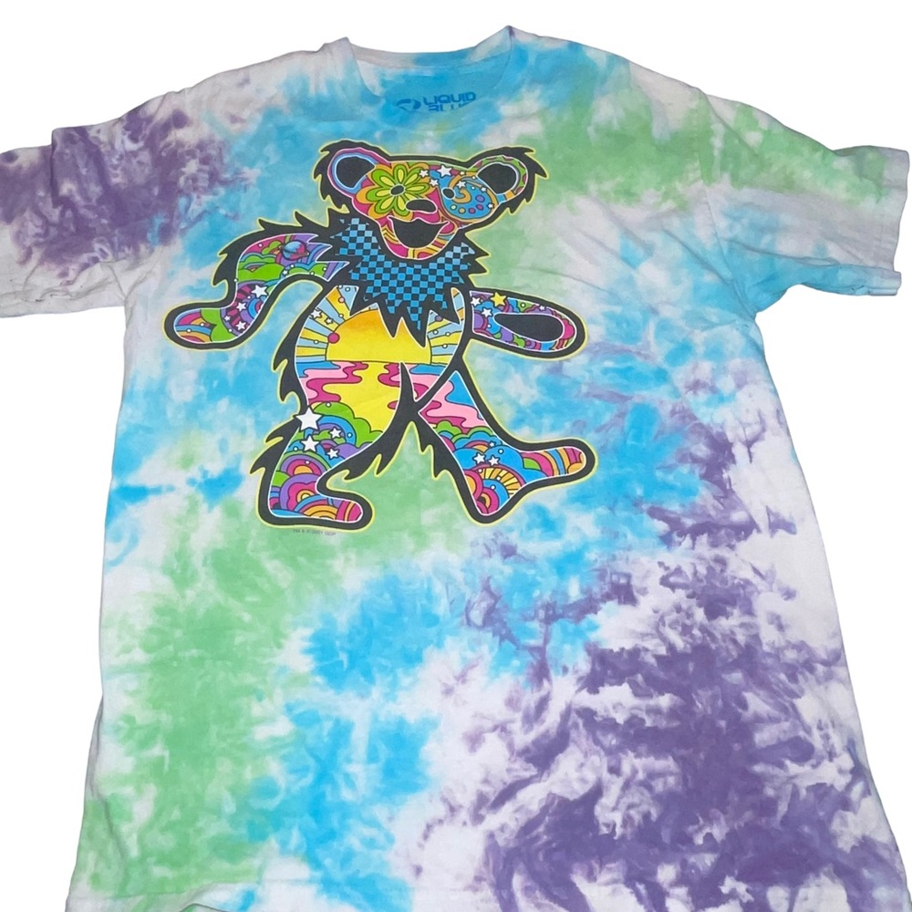 Liquid Blue Men’s Short Sleeve Graphic Tee Grateful Dead Tye Dye Retro Size M